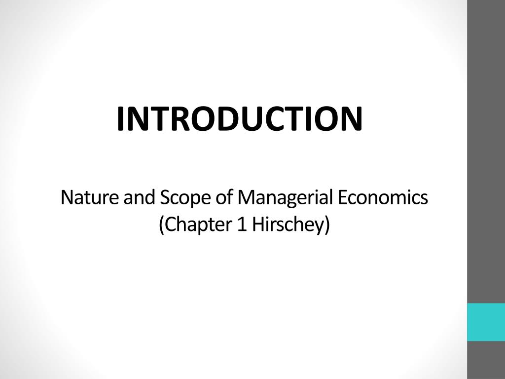 Introduction to Managerial Economics