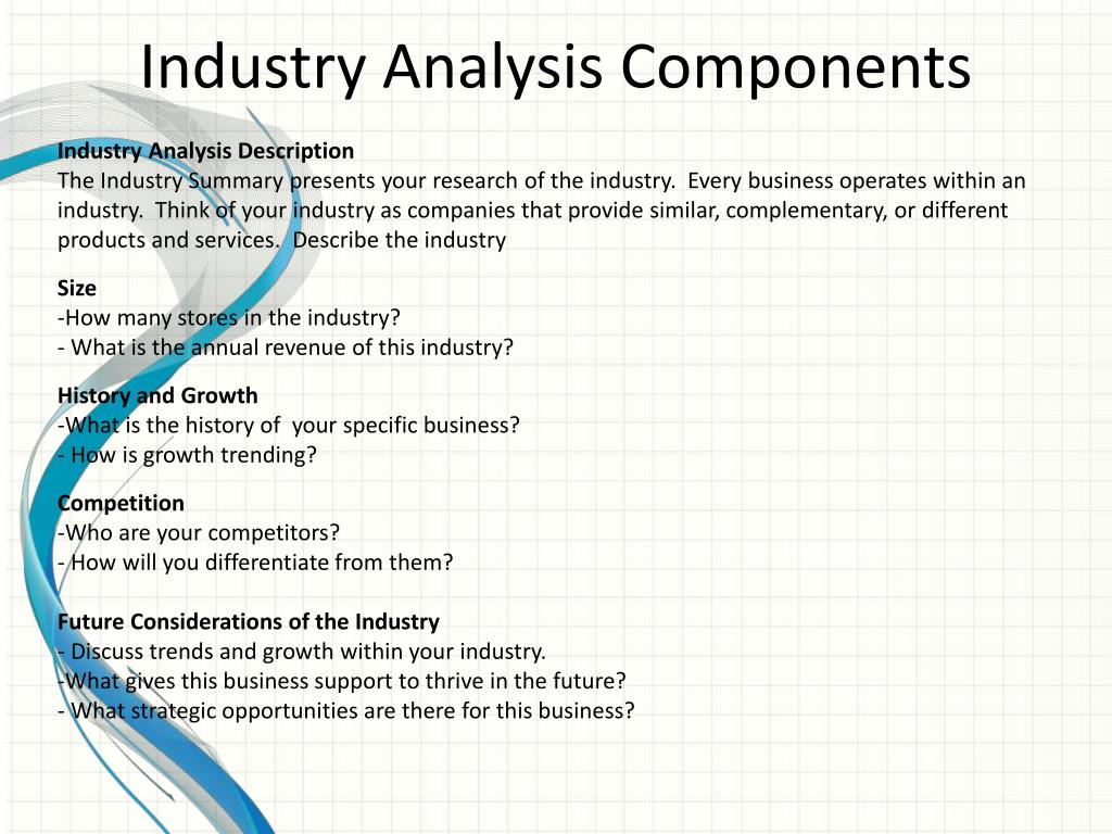 components of industry analysis in a business plan