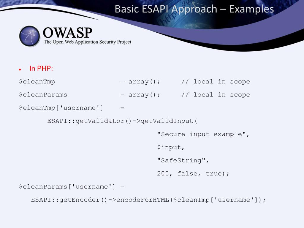 PPT Protecting Web Applications with ESAPI and AppSensor Manuel Lopez