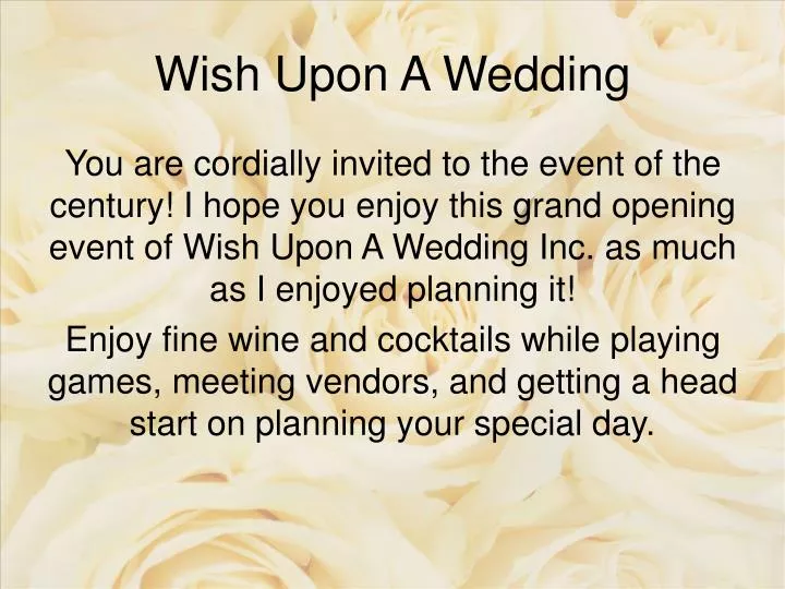 wish upon a wedding n.