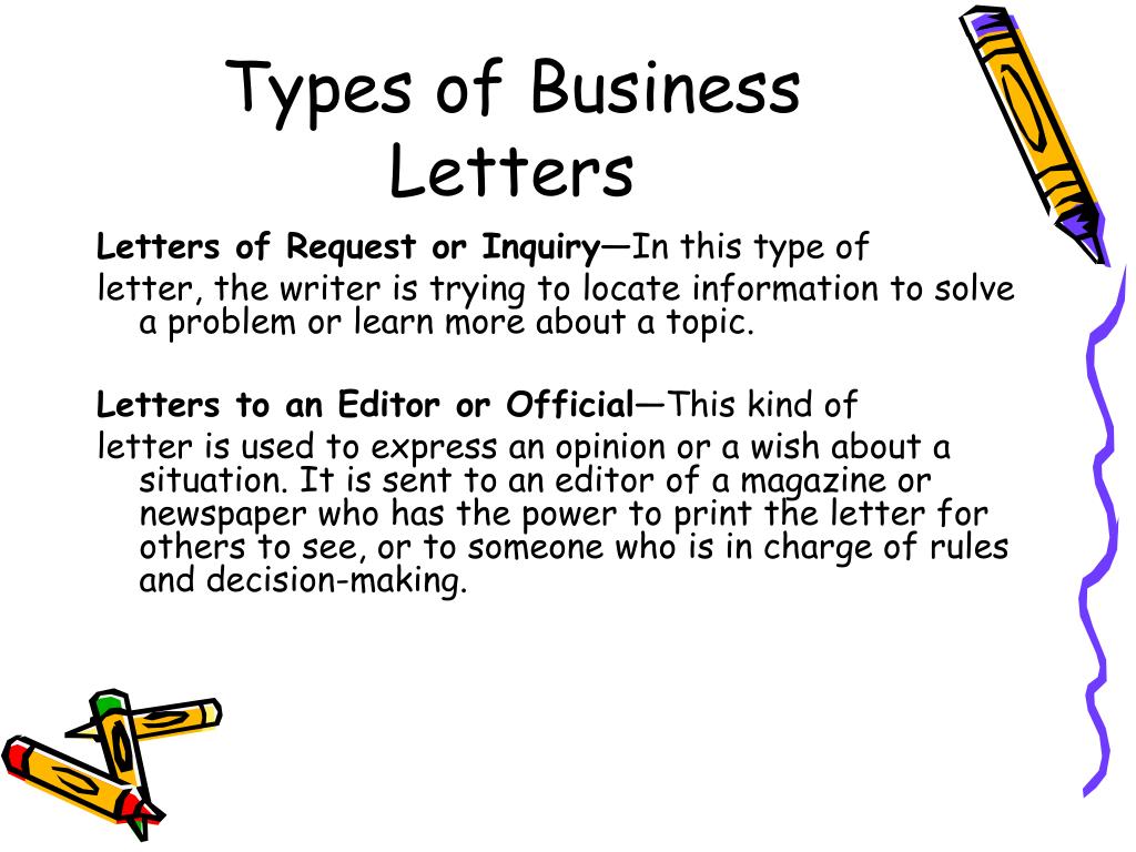 types of business letters l