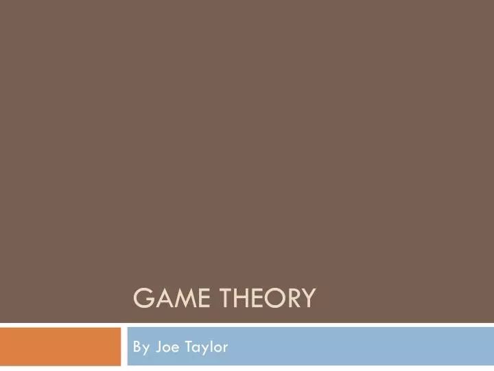 real life examples of game theory