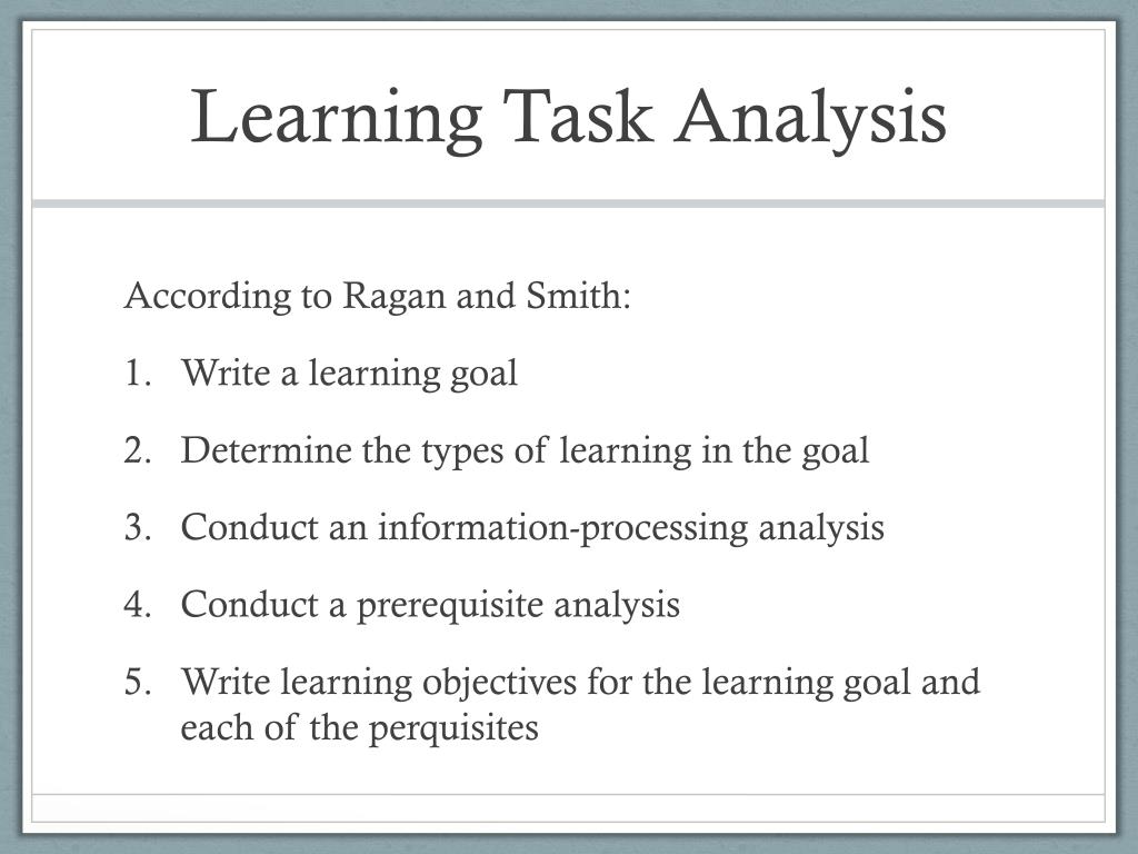 PPT - Learning Task Analysis PowerPoint Presentation, free