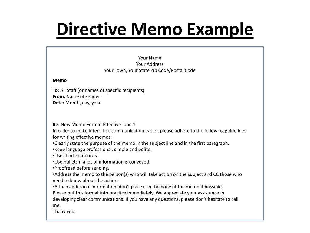 PPT - Memo Writing PowerPoint Presentation, free download - ID:27