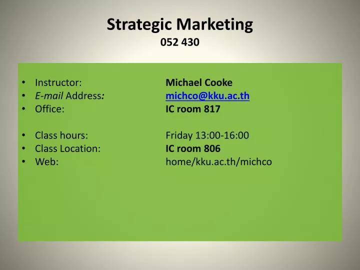Ppt Strategic Marketing 052 430 Powerpoint Presentation Free