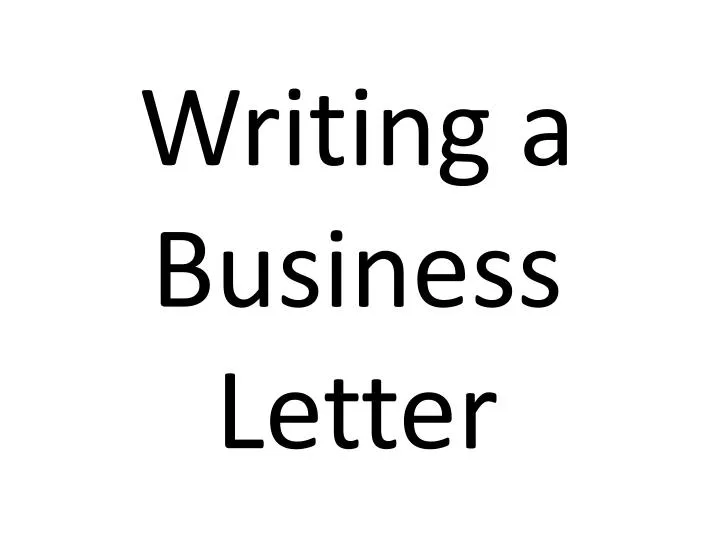 writing a business letter n.