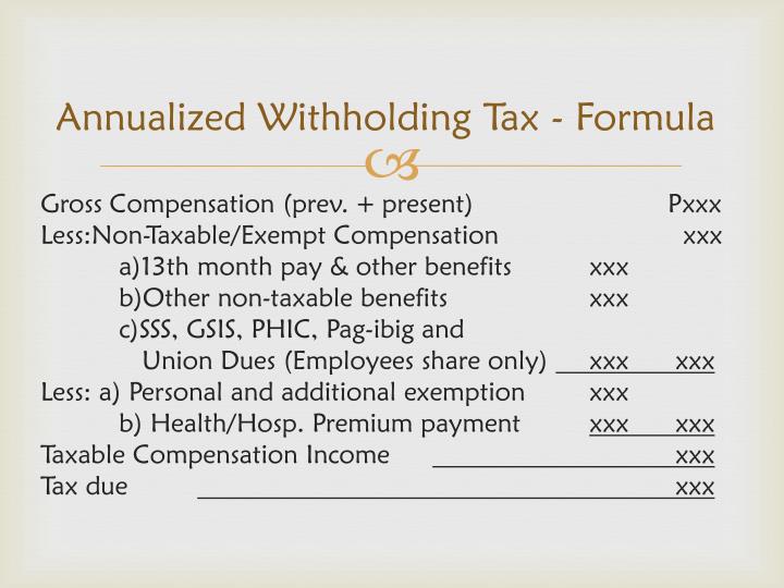 PPT WITHHOLDING TAX ON COMPENSATION PowerPoint Presentation ID1632754