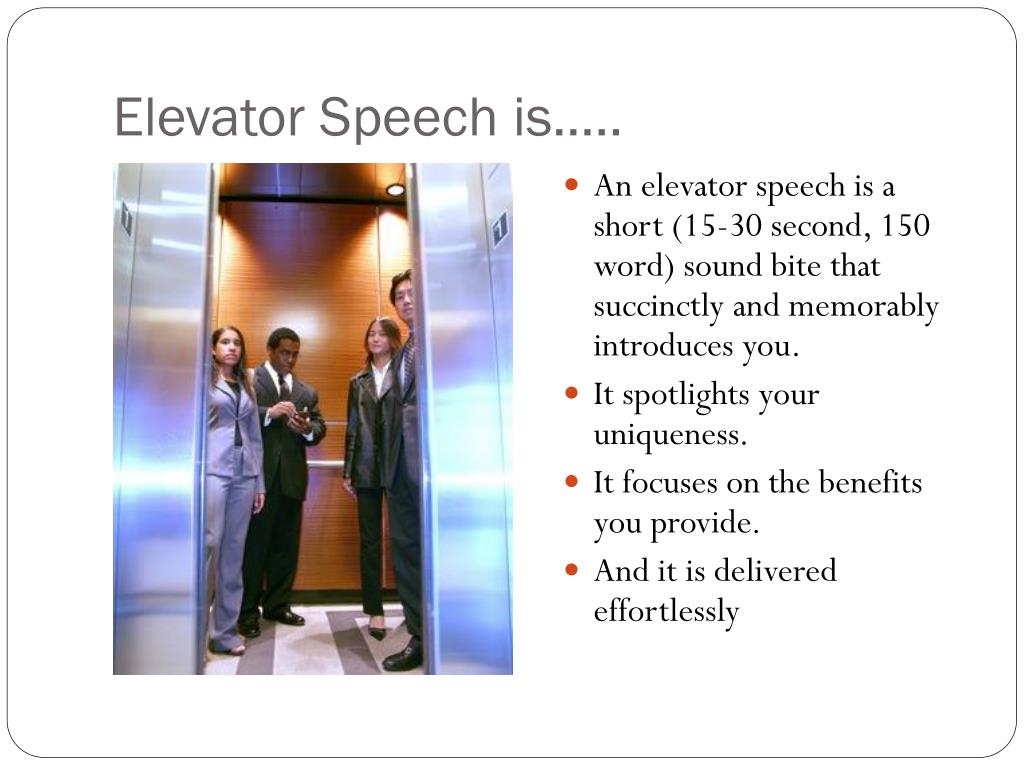 define elevator speech