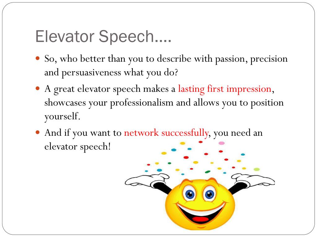 elevator speech words