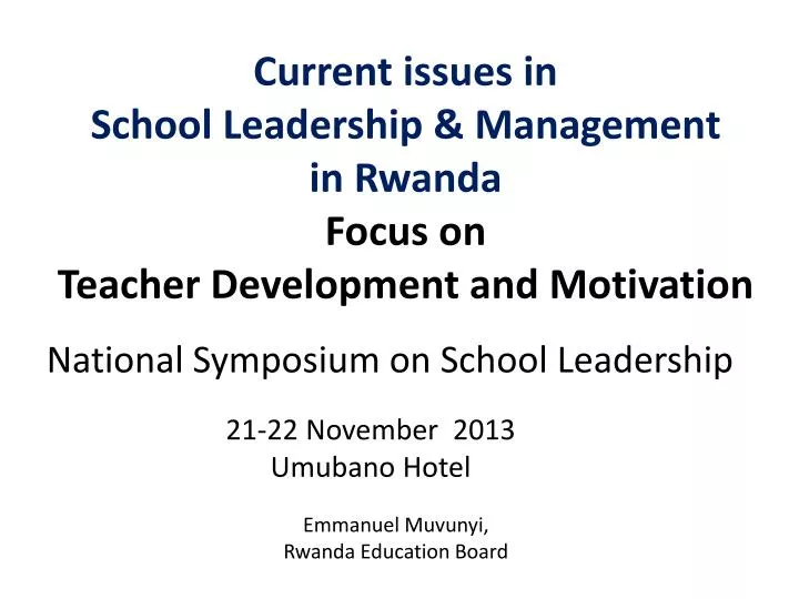 Ppt Current Issues In School Leadership Management In - 