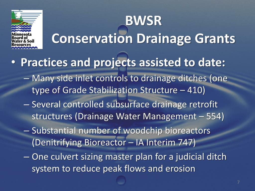 PPT Minnesota Clean Water Fund Conservation Drainage Grants