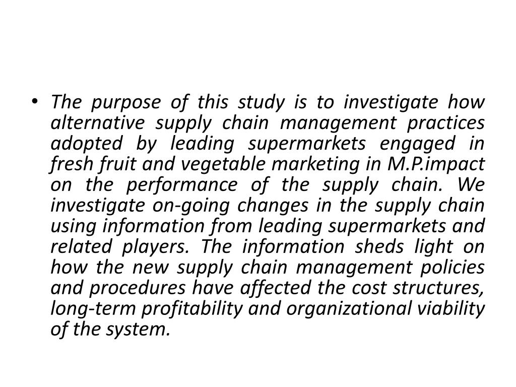 PPT - A study of supply chain management practices and the performance ...