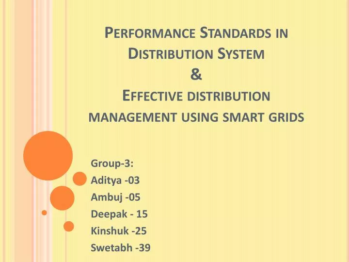 PPT - Performance Standards in Distribution System & Effective ...