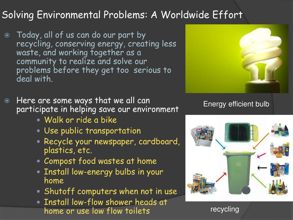 how to solve the environment problem