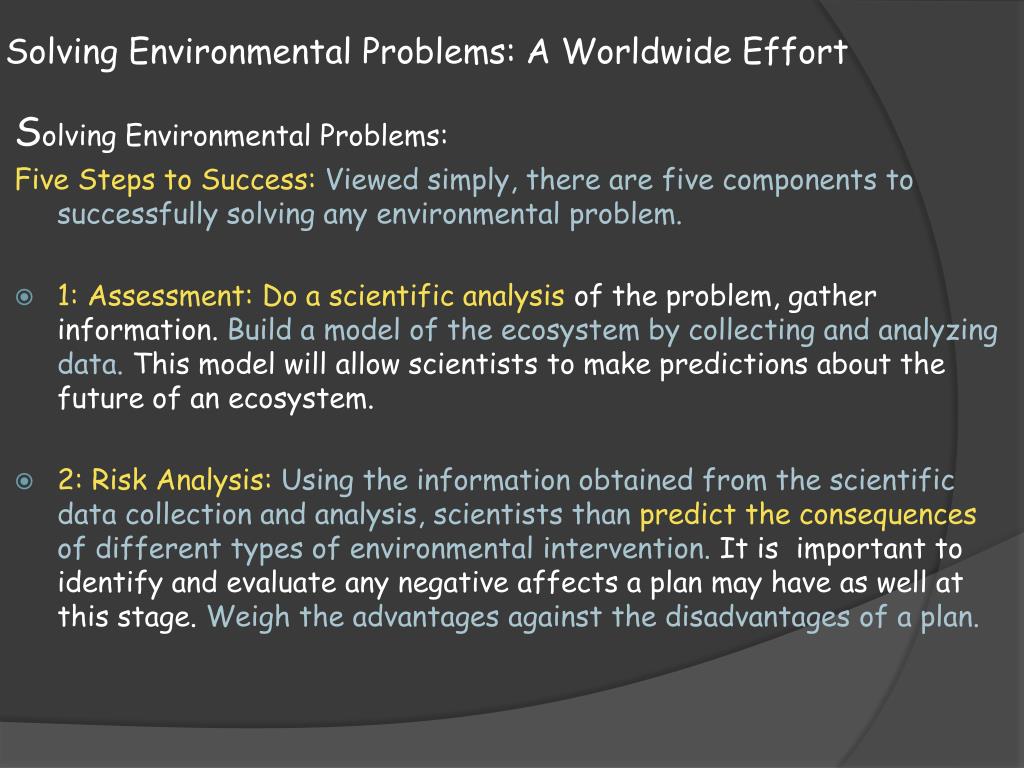 example about the system approach of solving environmental problems