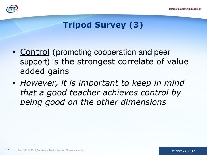 Ppt Educator Evaluation To Improve Teaching And Learning - tripod survey 3
