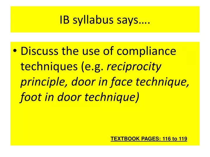 PPT IB syllabus says…. PowerPoint Presentation, free download ID