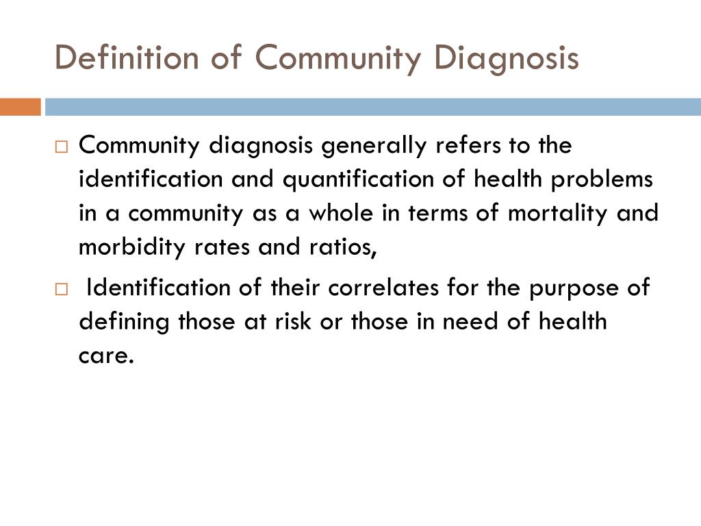 methods of data presentation in community diagnosis