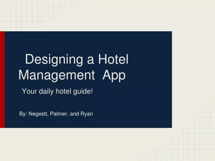 designing a hotel management app n.