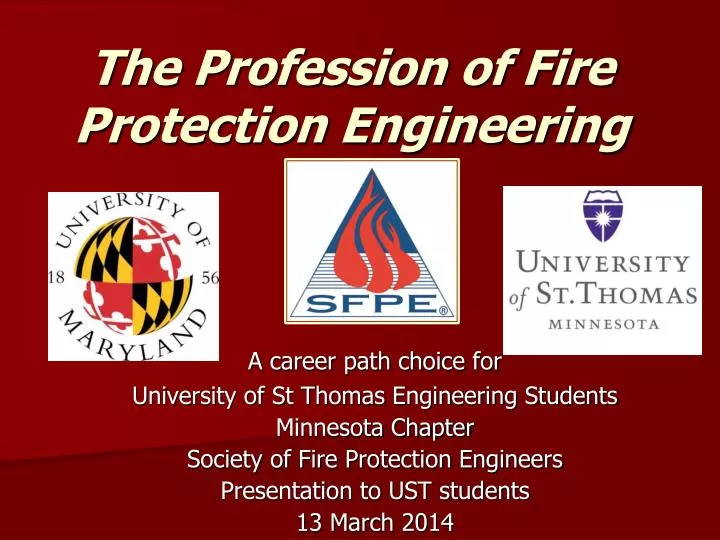 fire protection engineering profession presentation ppt
