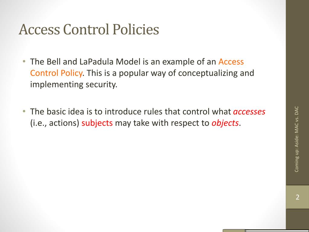 PPT Access Control Policies PowerPoint Presentation, free download