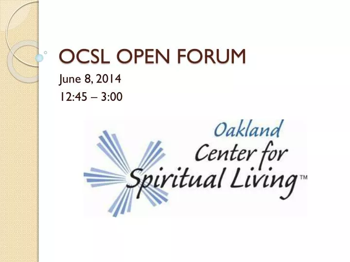 ocsl open forum n.