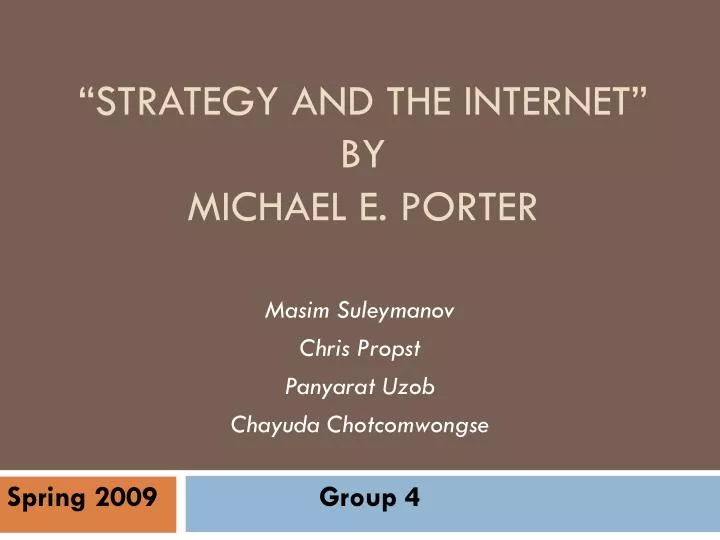 Strategy and Implementation Summary