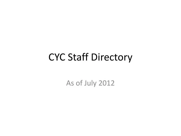 cyc staff directory n.