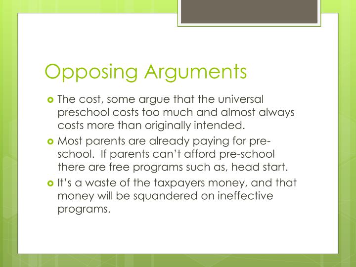 opposing arguments opposing arguments