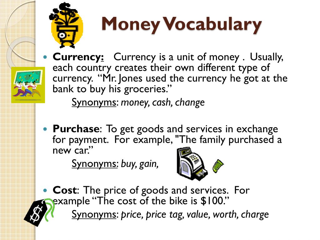 Текст английский money