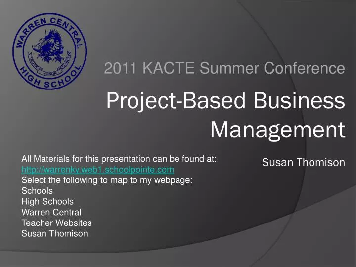 PPT ProjectBased Business Management Susan Thomison PowerPoint