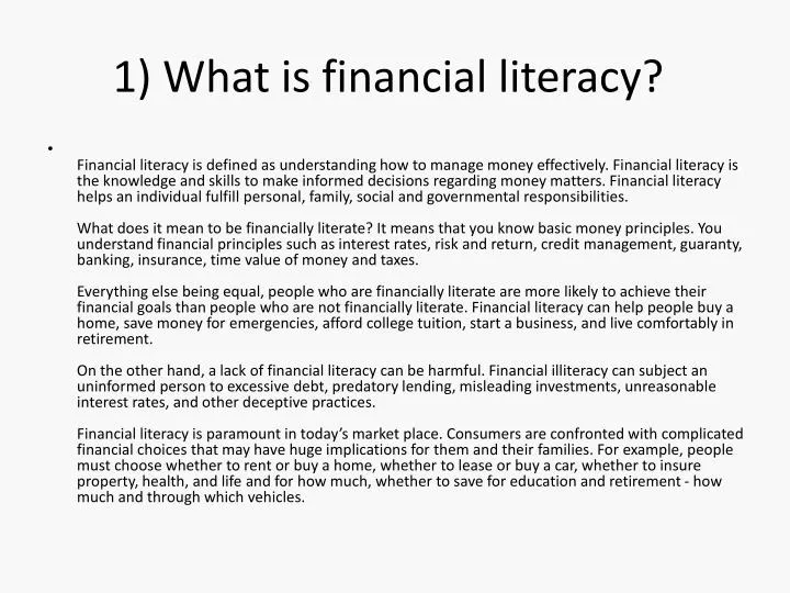 1 what is financial literacy n.