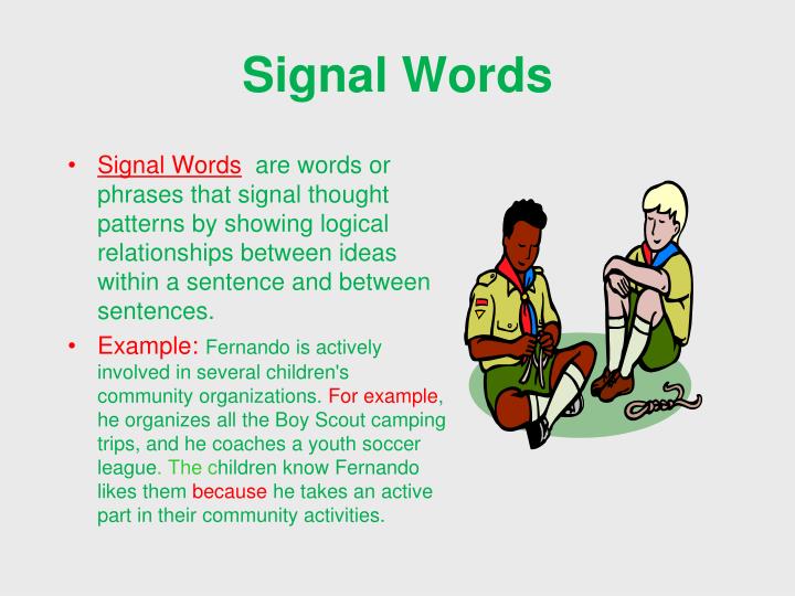 signal words and phrases