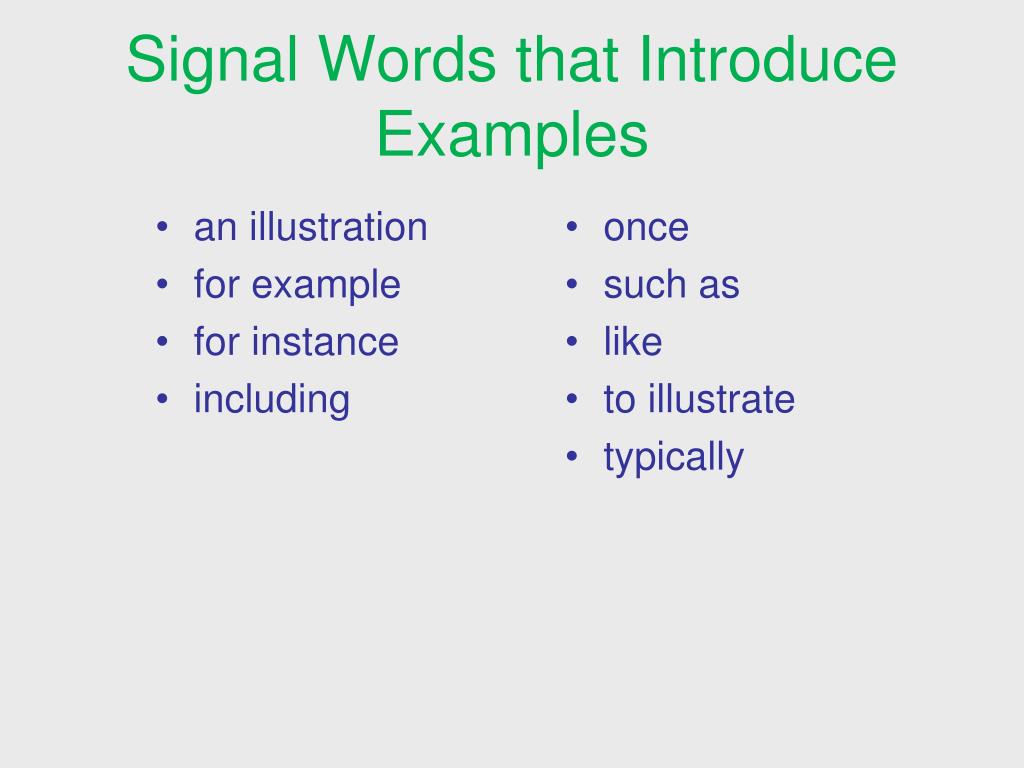 PPT Signal Words & Patterns of Organization PowerPoint