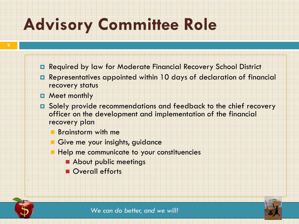 Committe Advisory Role PPT - Advisory Committee Meeting January 16, 2013 PowerPoint ...