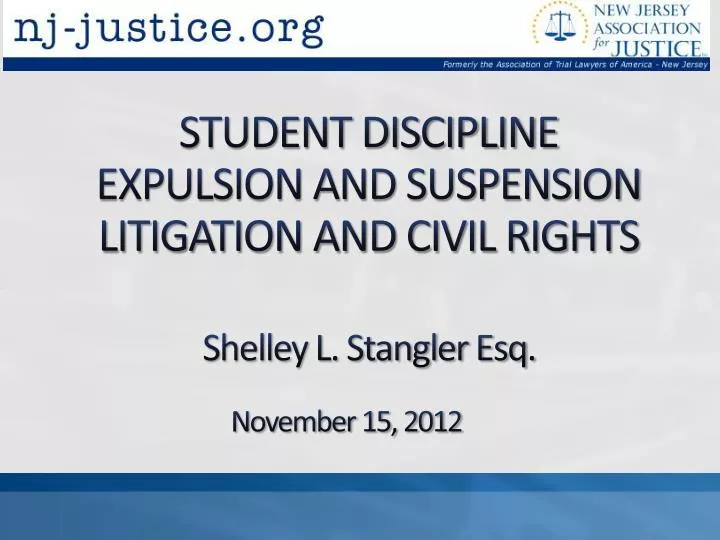 PPT STUDENT DISCIPLINE EXPULSION AND SUSPENSION LITIGATION AND CIVIL RIGHTS PowerPoint