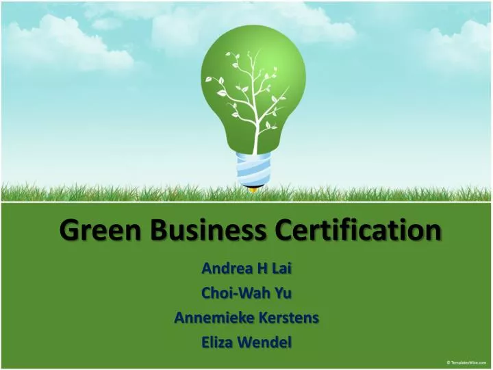 green business certification n.
