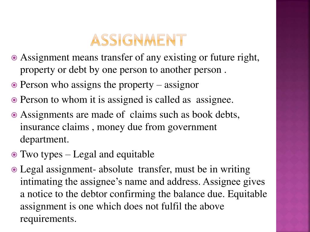 bank assignment meaning