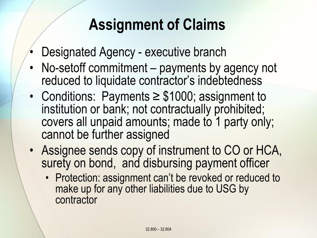 assignment of claims far