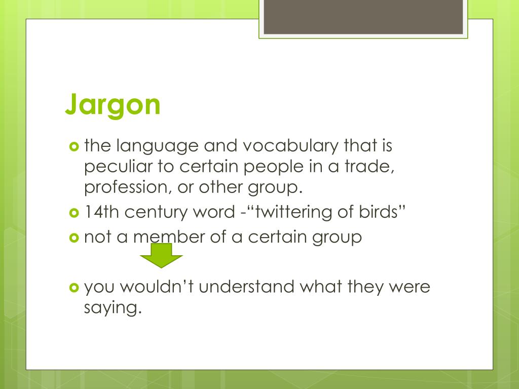 powerpoint presentation jargon