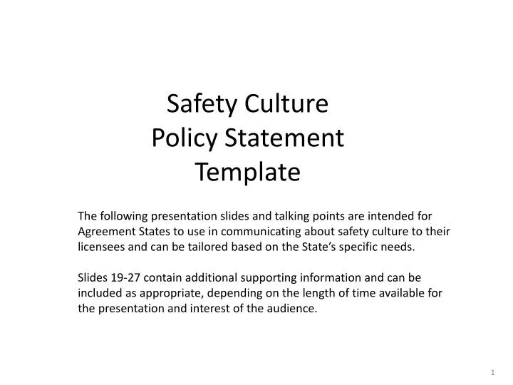 Food Safety Culture Policy Template