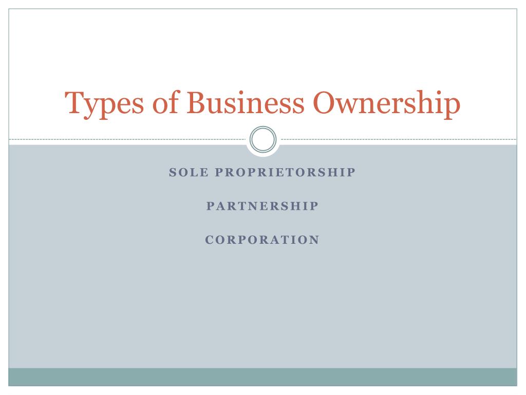 types of business ownership assignment