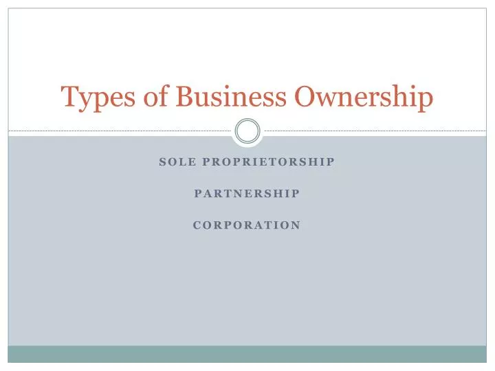 types of business ownerships