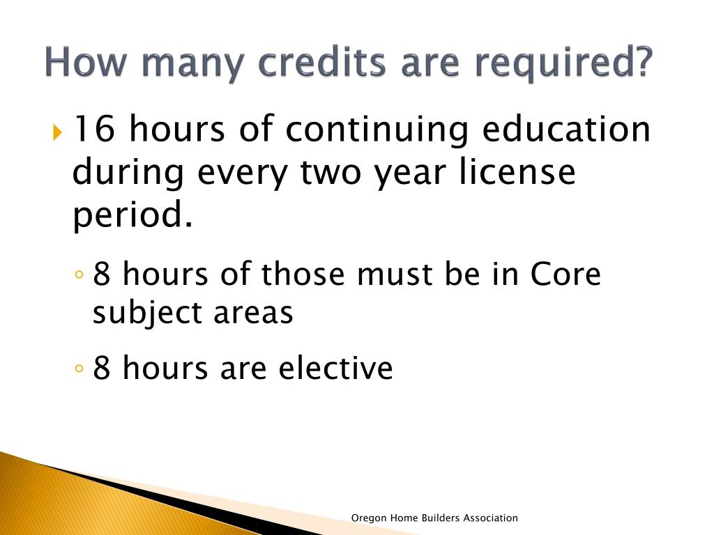 PPT Oregon Construction Contractors Board Residential Continuing