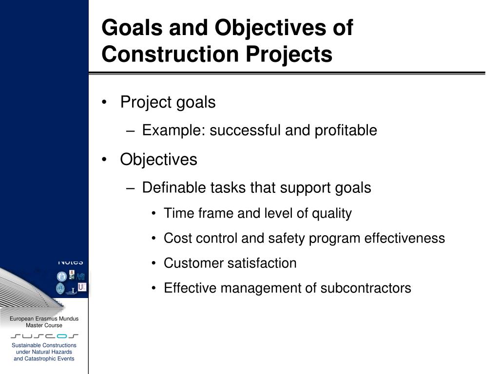 construction management goals essay