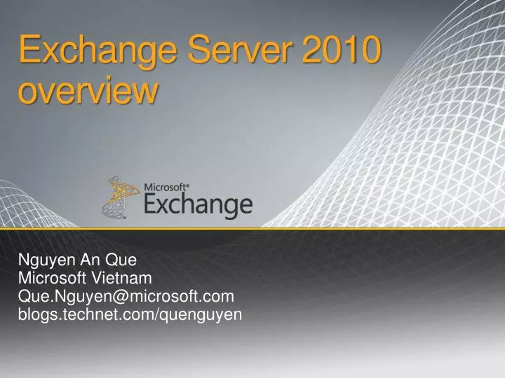 exchange server 2010 o verview n.