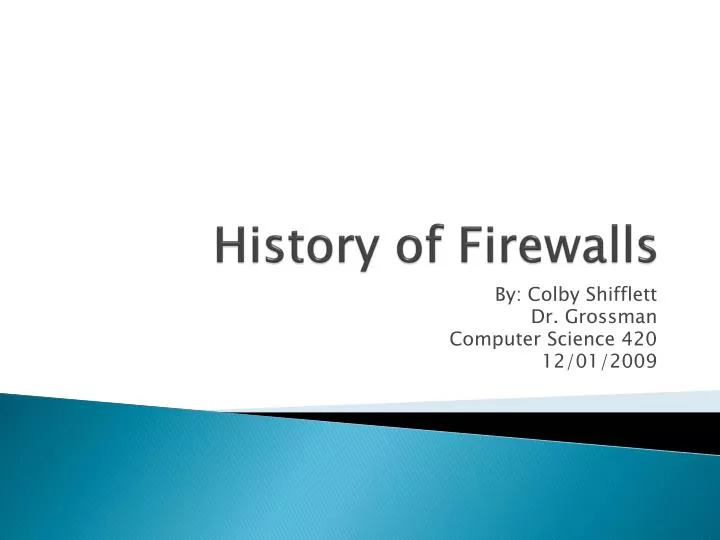 history of firewalls n.