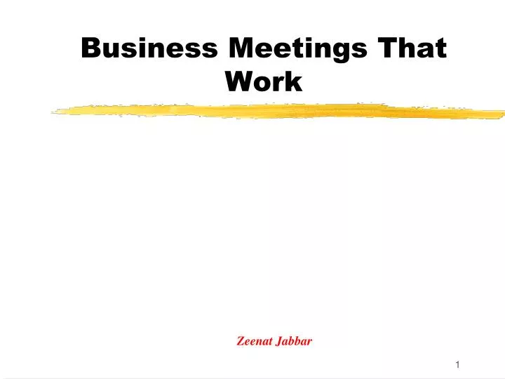 business meetings that work n.