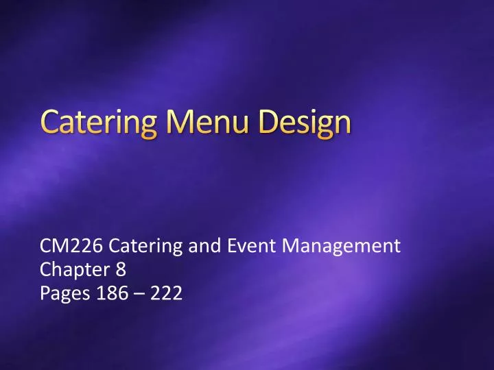 catering menu design n.