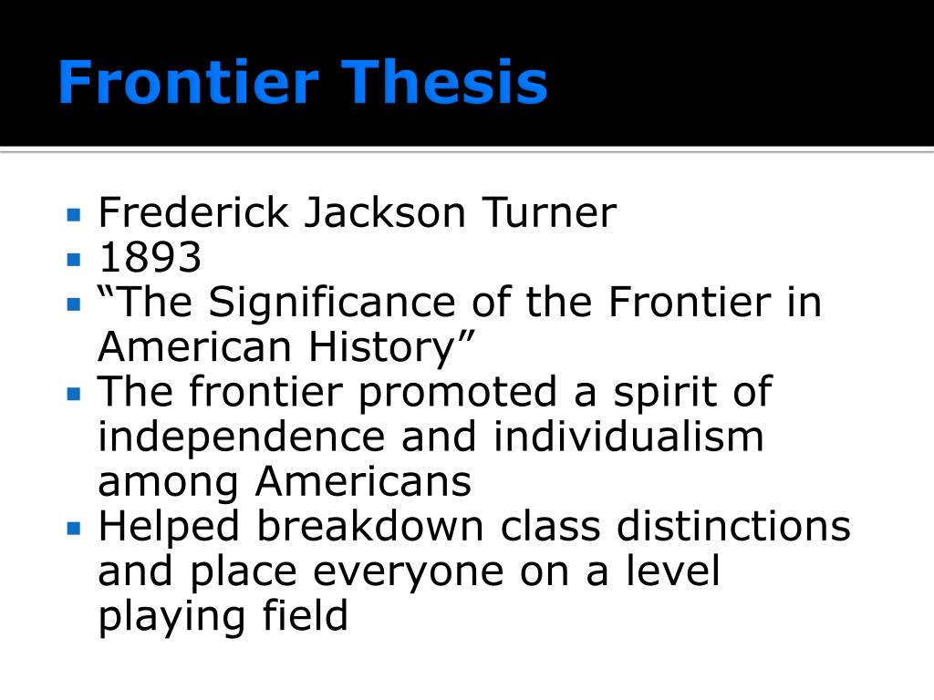 the frontier thesis significance